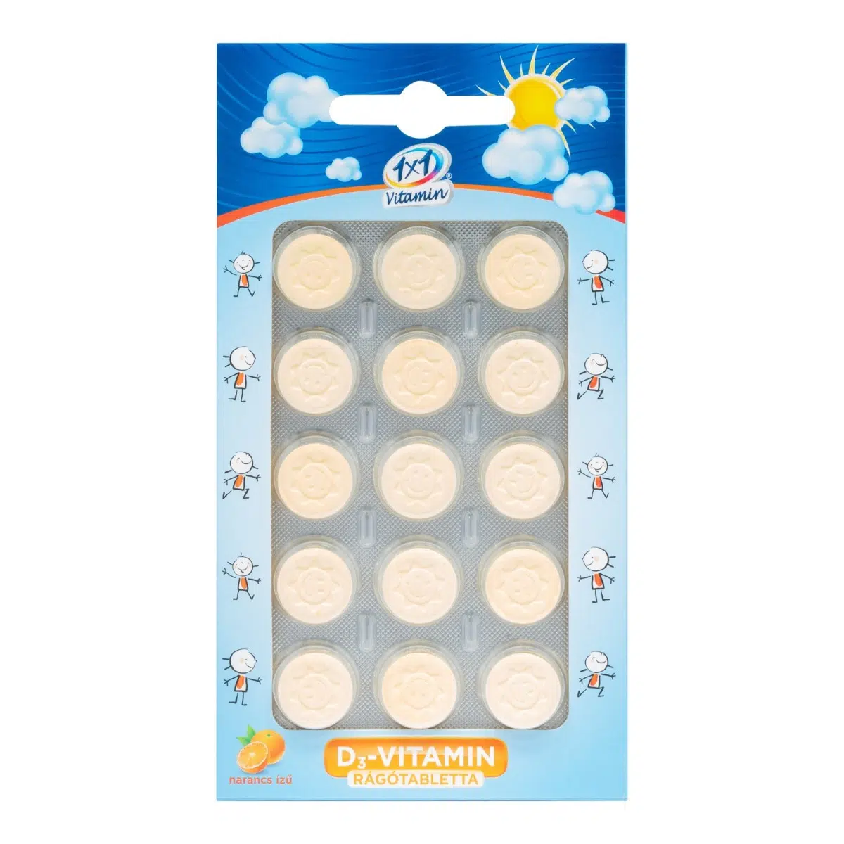 1x1 Vitamin D3-vitamin 400 NE rágótabletta napocska - 15db