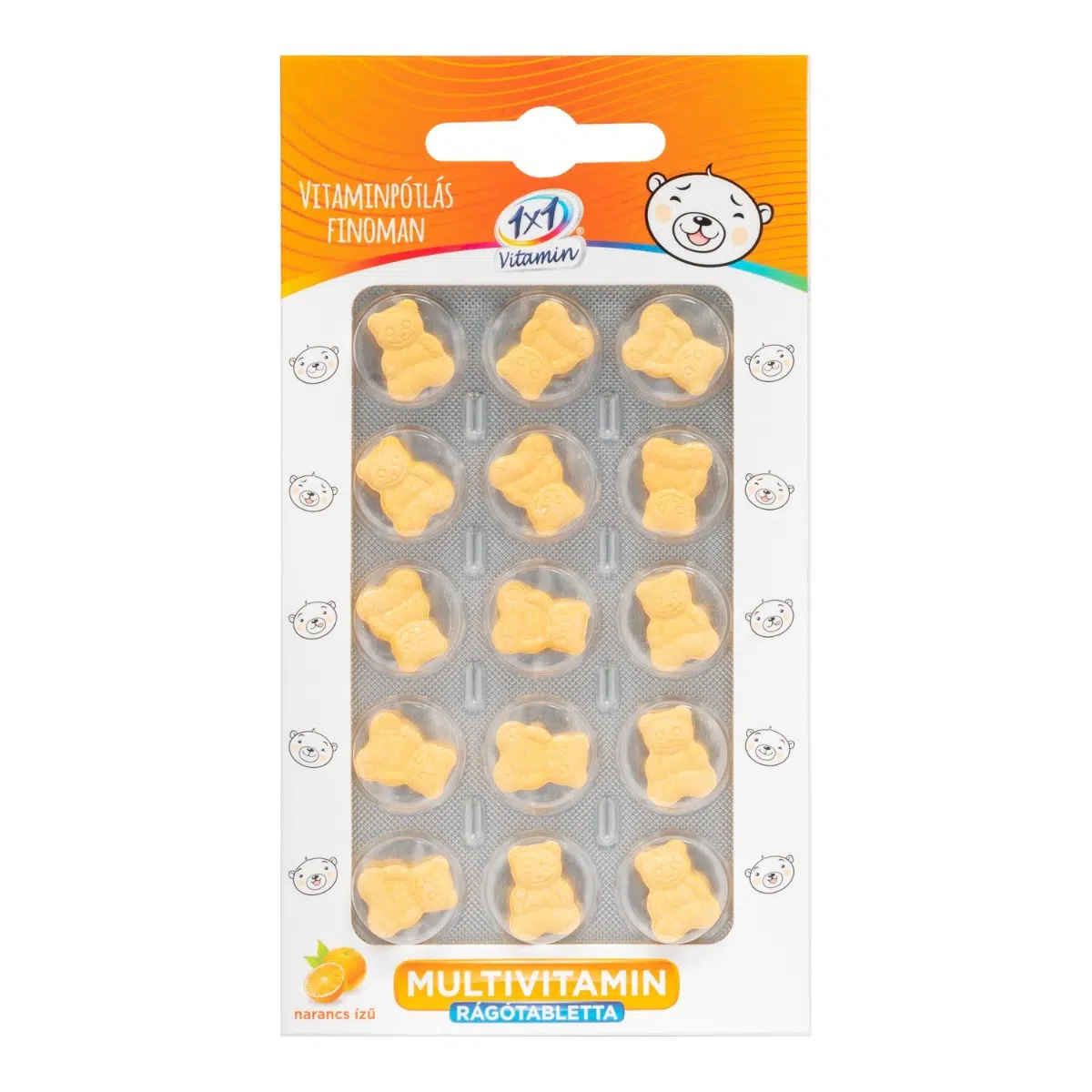 1x1 Vitamin Multivitamin narancsízű rágótabletta mackó - 15db