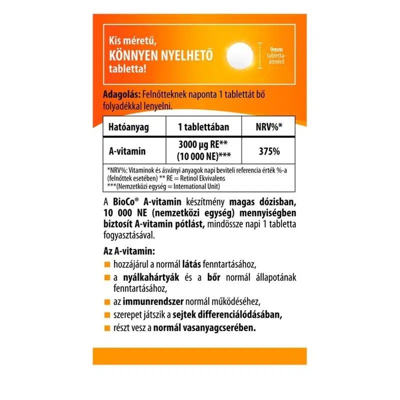BioCo A-vitamin 10000NE tabletta - 120db - Image 2