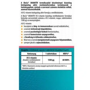 BioCo Bioaktív B12-vitamin tabletta - 60db - Image 2