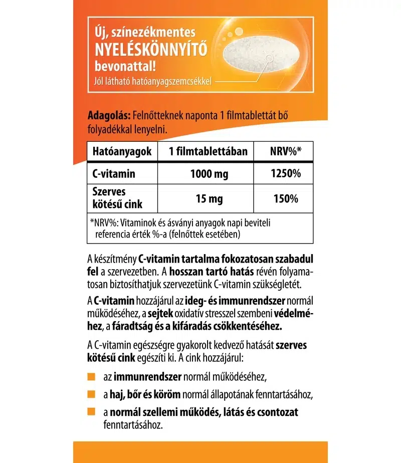 BioCo C+Cink Retard C-vitamin 1000mg + szerves Cink Családi csomag - 100db - Image 2
