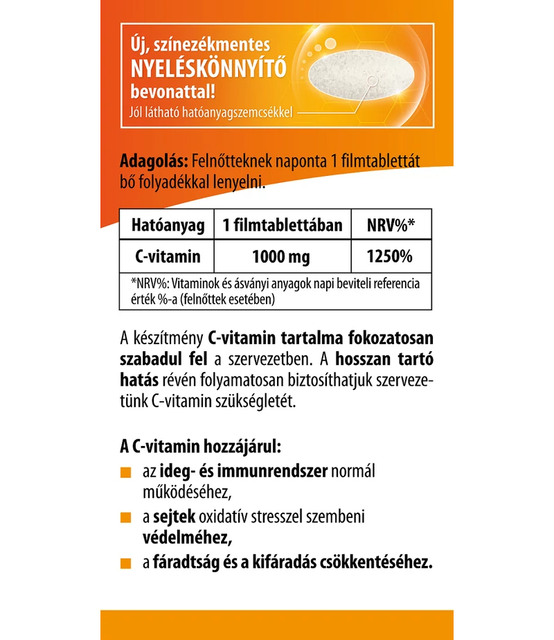 BioCo Csipkebogyós RETARD C-vitamin 1000mg tabletta - 60db - Image 2
