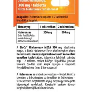 BioCo Hialuronsav MEGA 300mg tabletta - 60db - Image 2