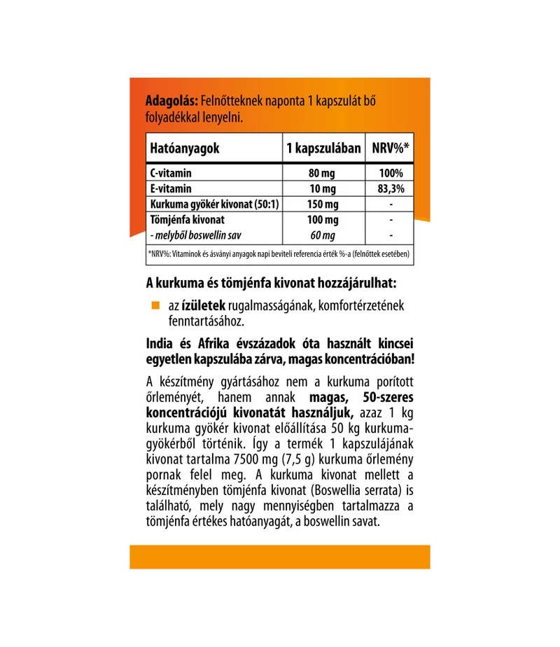 BioCo Kurkuma kivonat 7500mg Tömjénfa kivonattal tabletta - 60db - Image 2