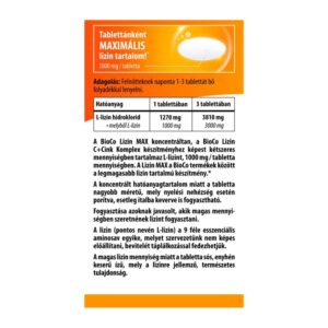 BioCo Lizin MAX 1000mg Megapack tabletta - 100db - Image 2