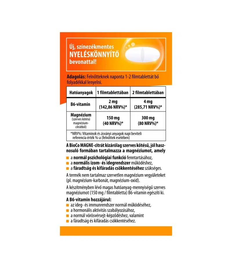 BioCo MAGNE-citrát + B6-vitamin Megapack - 90db - Image 2
