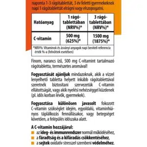 BioCo C-vitamin 500mg narancs ízű rágótabletta - 100db - Image 3