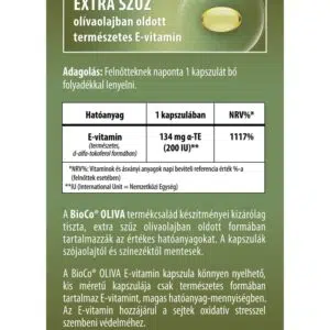BioCo OLIVA Természetes E-vitamin 200 IU lágyzselatin kapszula - 60db - Image 2