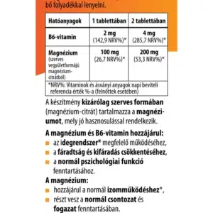 BioCo Szerves Magnézium+ B6-vitamin tabletta - 60db - Image 2