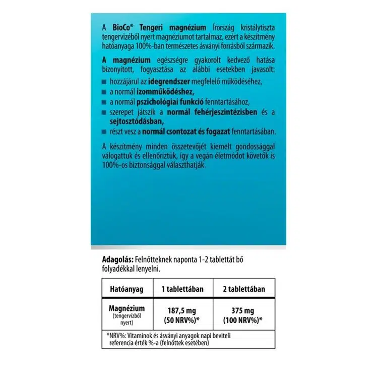 BioCo Tengeri Magnézium tabletta - 90db - Image 2