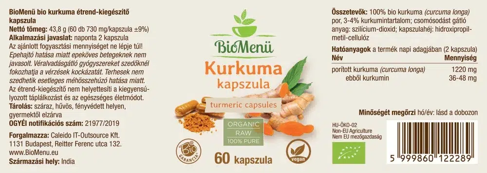 Biomenü Bio Kurkuma kapszula - 60db - Image 2