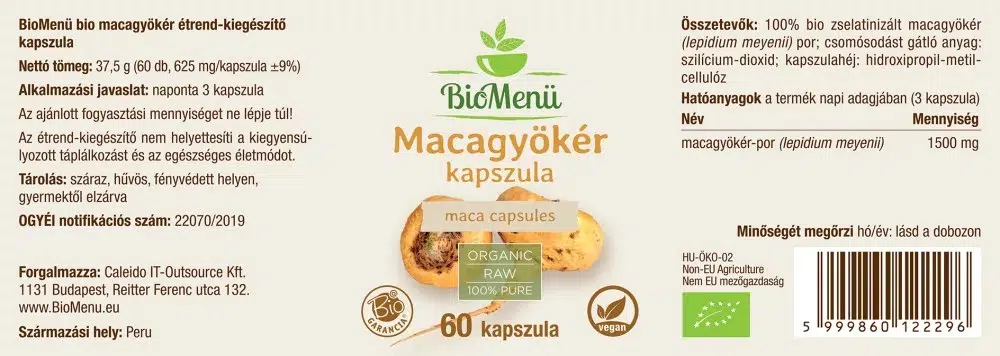 Biomenü Bio Macagyökér kapszula - 60db - Image 2