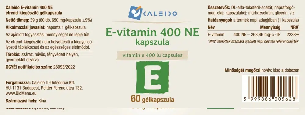 Caleido E-vitamin 400 NE gélkapszula - 60db - Image 2