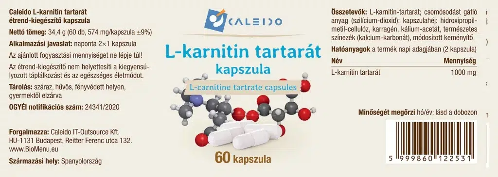 Caleido L-Karnitin Tartarát kapszula - 60db - Image 2
