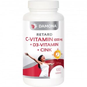 Damona RETARD C-vitamin 1000mg + D3+Cink tabletta – 100db