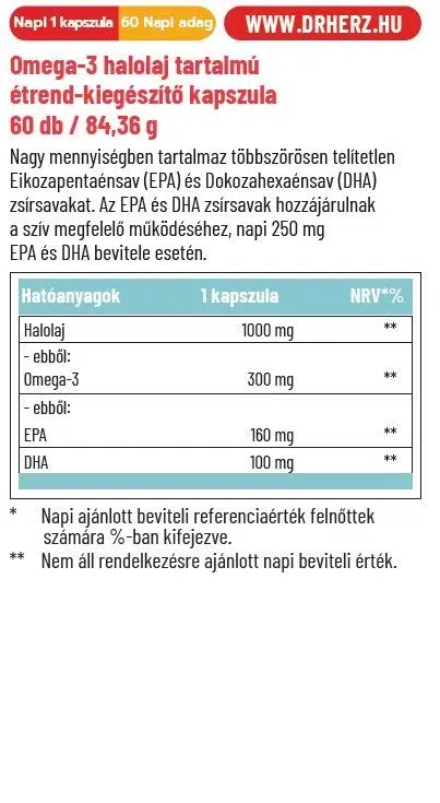 Dr. Herz Omega-3 Halolaj 1000mg - 60db - Image 2