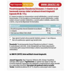 Dr. Herz Reishi + C-vitamin + Szerves Cink kapszula - 60db - Image 2