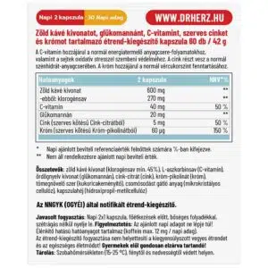 Dr. Herz Zöld Kávé Forte + C-vitamin + Glükomannán kapszula - 60db - Image 2