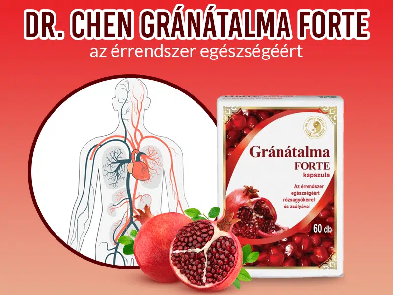 A Dr. Chen Gránátalma Forte kapszulában lévő gránátalma magas vérnyomásra, magas koleszterinszintre nagyon ajánlott!
