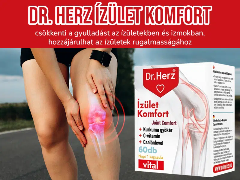 A Dr. Herz Ízület Komfort kapszula gyulladáscsökkentő és fájdalomcsillapító gyógynövényeket is tartalmaz