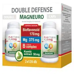 Flavin7 Double Defense Magneuro Mg + B-complex vitamin Komló extraktummal kapszula - 2x120db