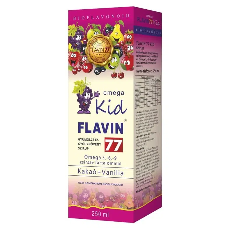 Flavin77 Omega Kid pink szirup - 250ml