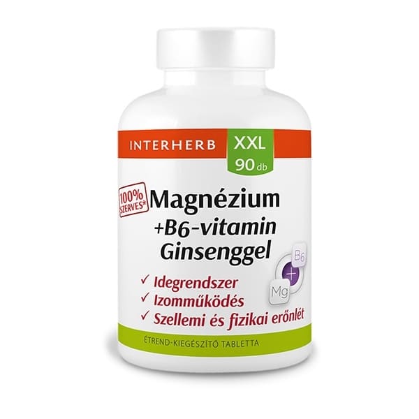 Interherb XXL Magnézium + B6-vitamin + Ginseng (Ginzeng) tabletta