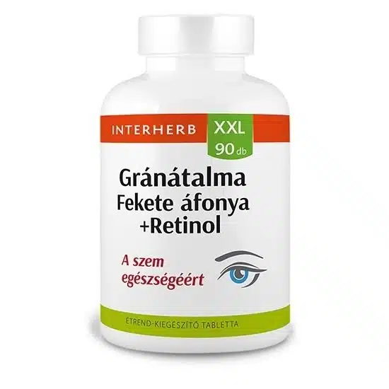 Interherb XXL gránátalma és fekete áfonya tabletta - 90db
