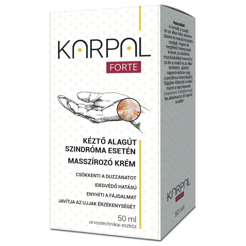 Karpal FORTE kéztő alagút szindróma masszírozó krém - 50ml