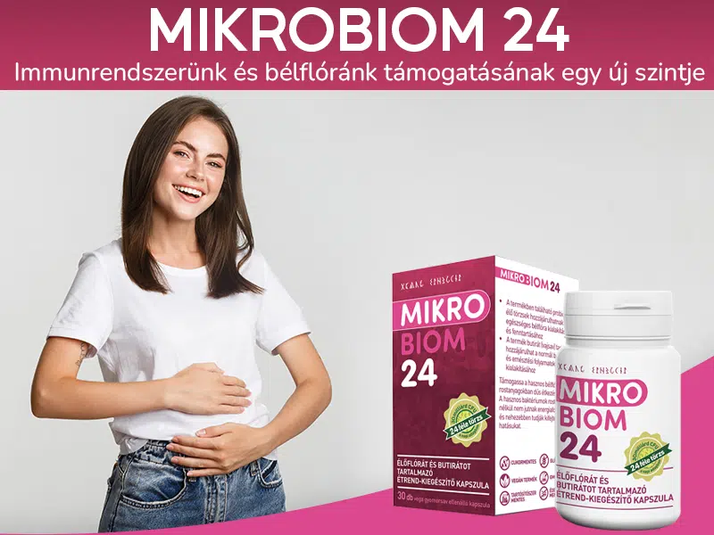 A Mikrobiom 24 kapszula élőflórát és butirátot tartalmaz