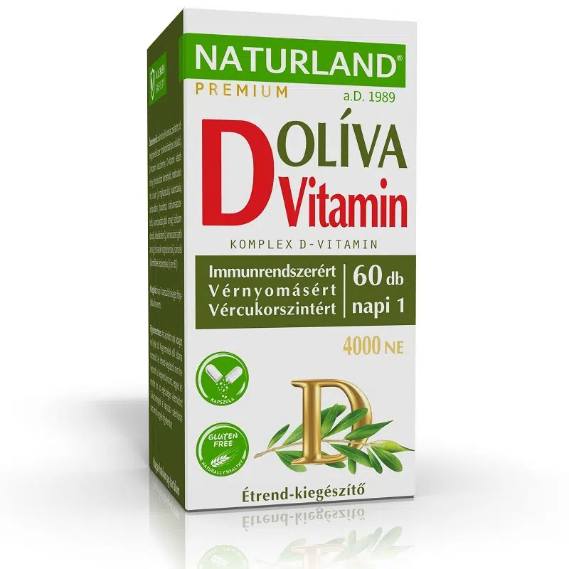 Naturland Olivalevél+D-vitamin 4000NE kapszula - 60db