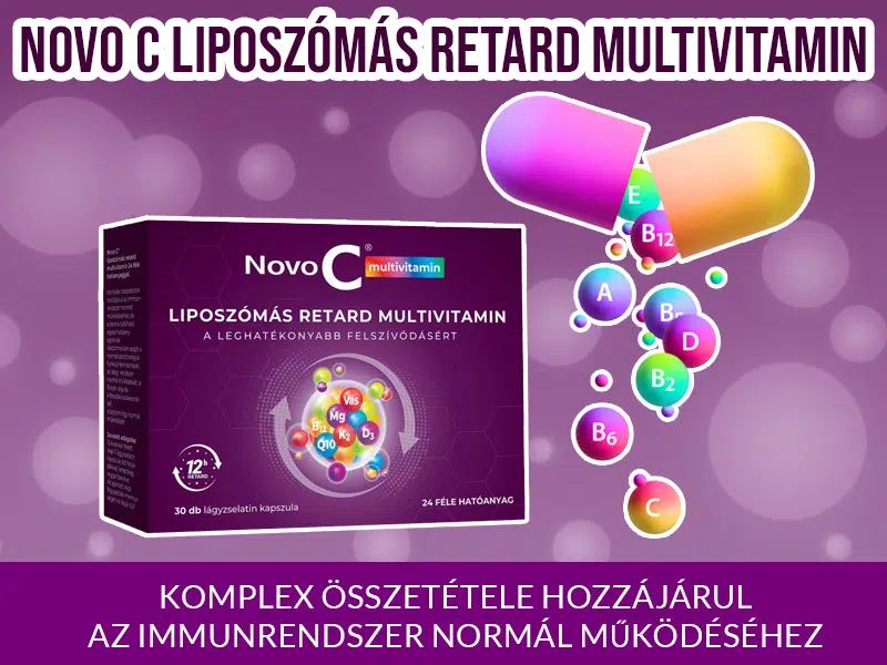 A Novo C liposzómás retard multivitamin immunerősítő béta-glükánt és öregedéslassító Q10 koenzimet is tartalmaz