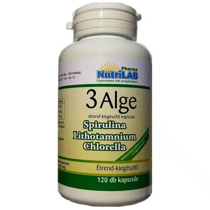Nutrilab 3 Alge - Spirulina, Chlorella és Vörös alga kapszula - 120db