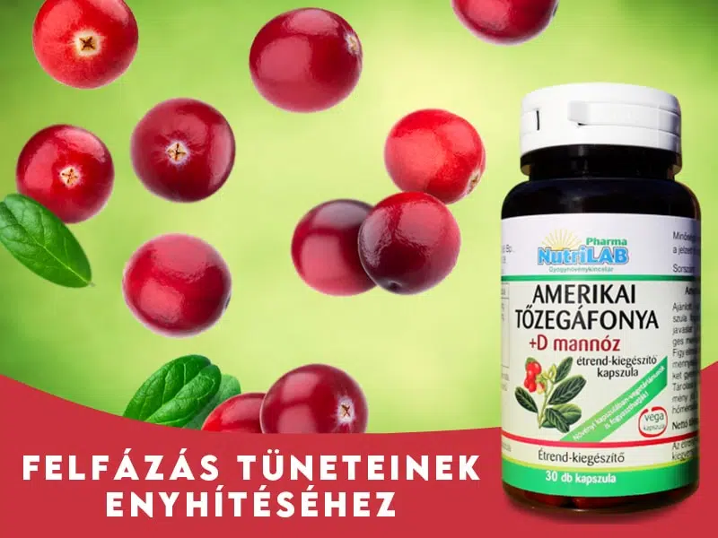 A Nutrilab Amerikai tőzegáfonya + D mannóz kapszula a húgyúti fertőzés két legerősebb természetes ellenszerét tartalmazza