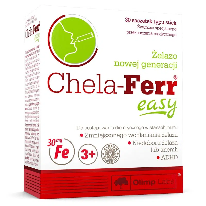 Olimp Labs Chela-Ferr easy málna ízű por - 30 tasak