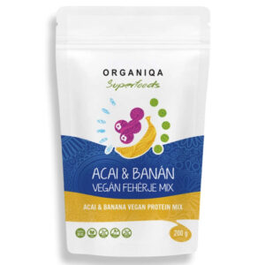 Organiqa 100% bio acai-banán vegán fehérje mix - 200g