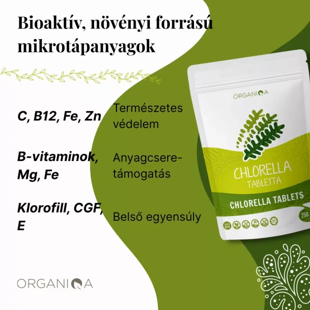 Organiqa Bio Chlorella tabletta - 250db - Image 2