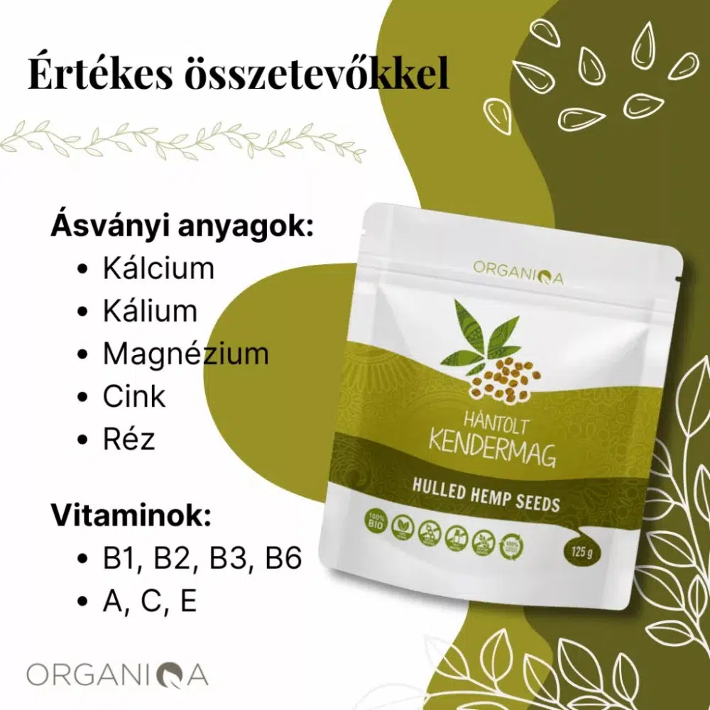 Organiqa Bio Hántolt Kendermag - 125g - Image 2