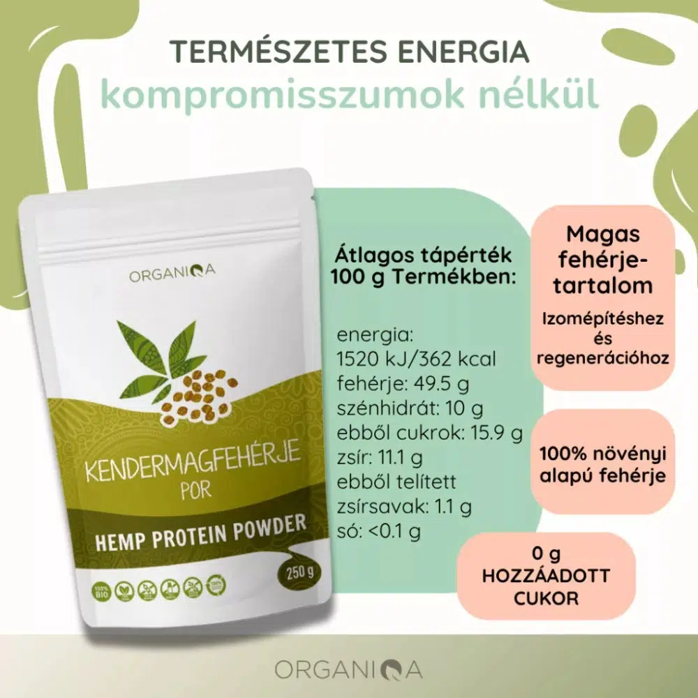 Organiqa Bio Kendermag fehérje por - 250g - Image 4