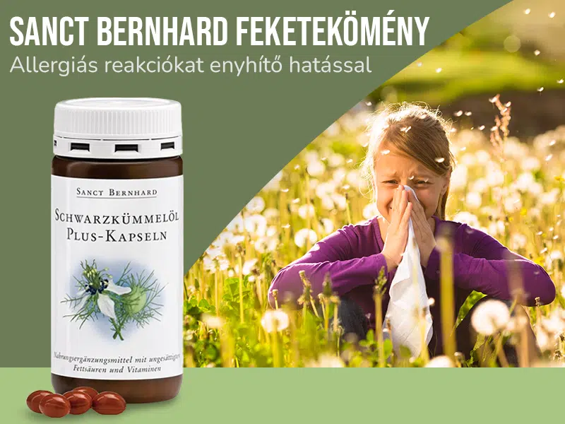 Már az allergiaszezon előtt érdemes feketeköményt szedni! Próbálja ki a Sanct Bernhard Feketekömény Plus kapszulát!