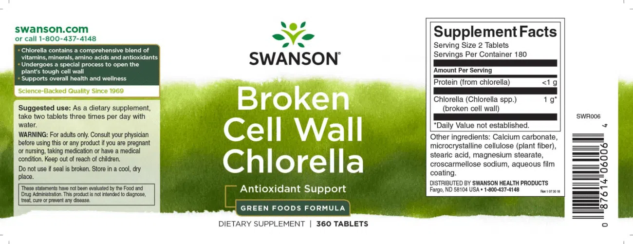 Swanson Chlorella alga tabletta - 360db - Image 2