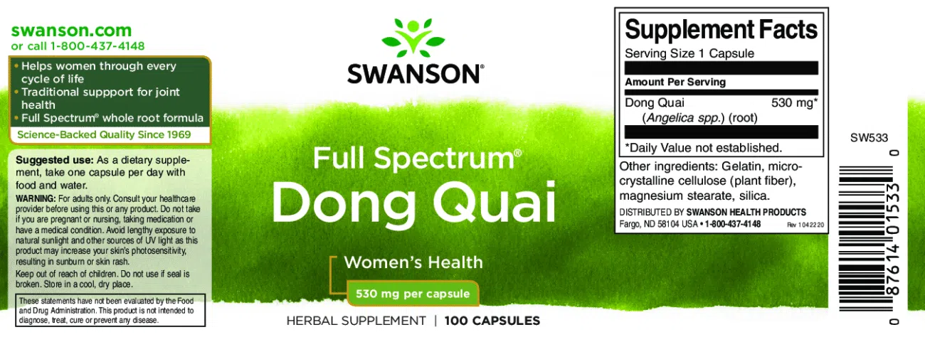 Swanson Dong Quai Root kapszula - 100db - Image 2