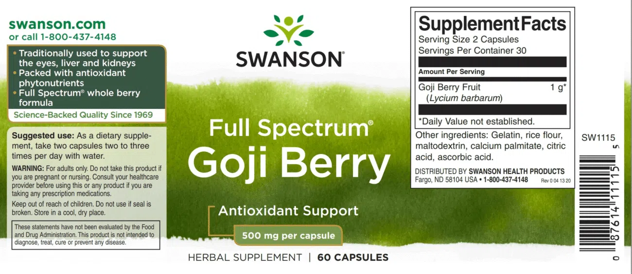 Swanson Goji Berry kapszula - 60db - Image 2