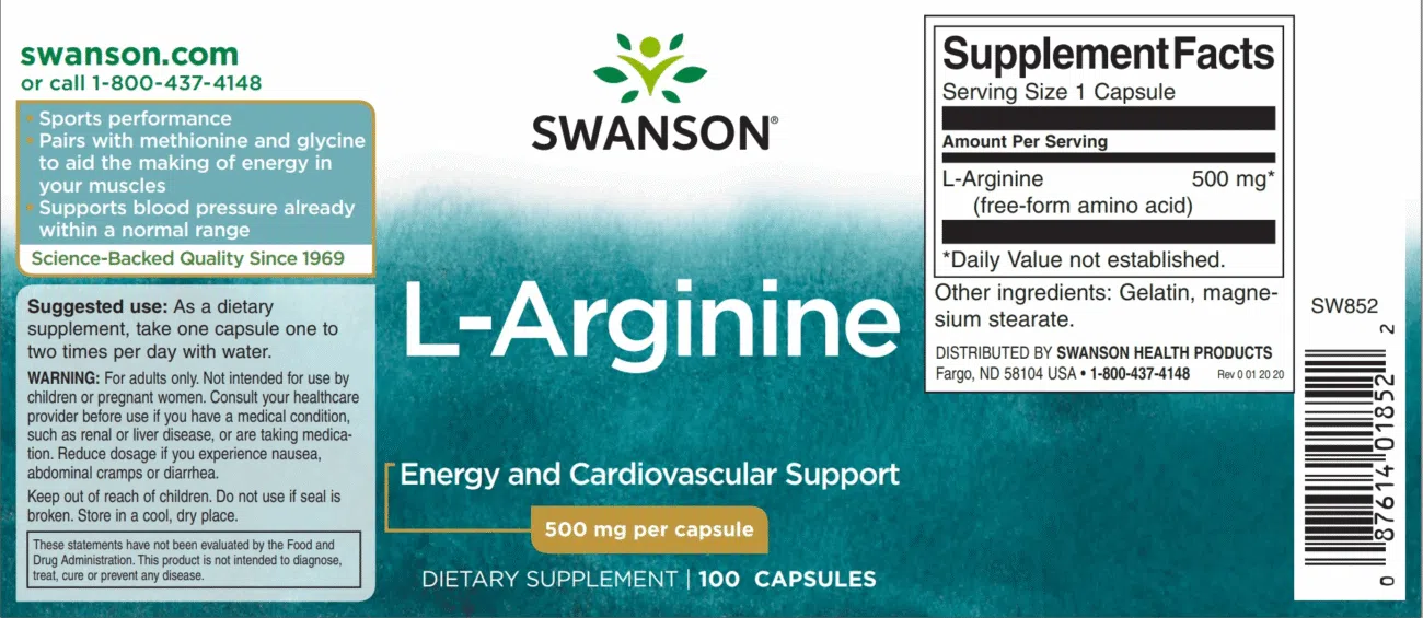 Swanson L-Arginin kapszula - 100db - Image 2