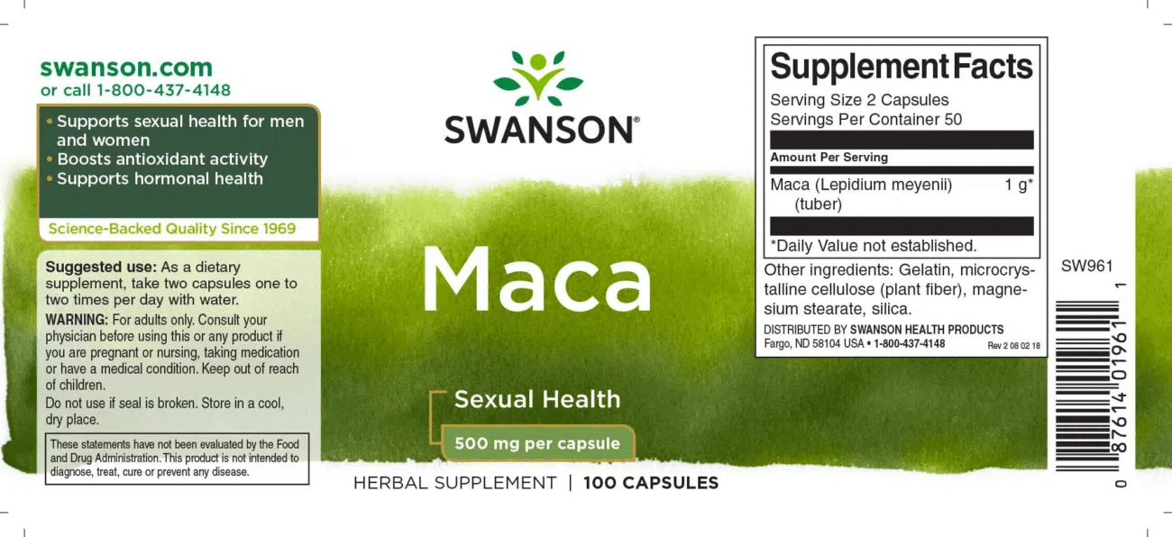 Swanson Maca 500mg kapszula - 100db - Image 2