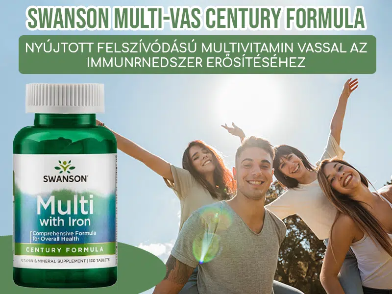 A Swanson Multi-Vas Century Formula komplex összetételű, 24 hatóanyagot tartalmaz!