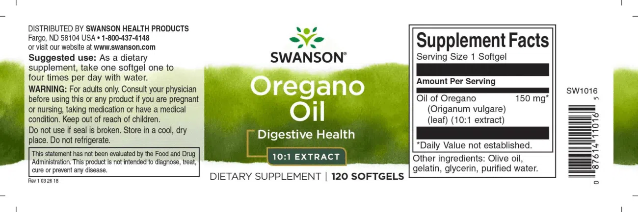 Swanson Oregano olaj kapszula - 120db - Image 2