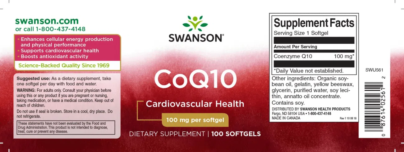 Swanson Q10 koenzim 100mg lágyzselatin kapszula - 100db - Image 2
