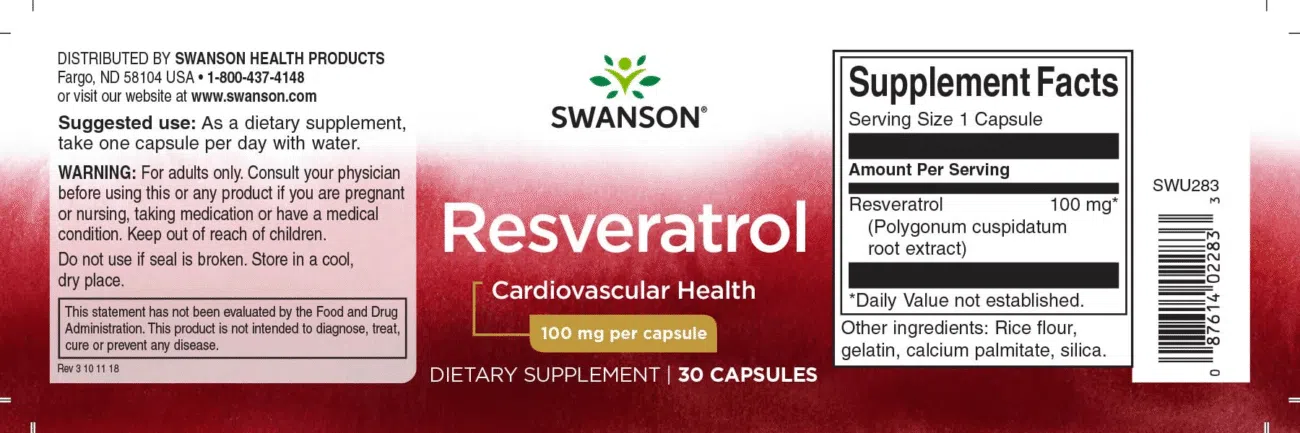 Swanson Resveratrol - Rezveratrol kapszula - 30db - Image 2
