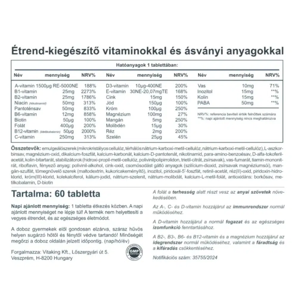 Vitaking 9 Hónap Multivitamin tabletta - 60db - Image 2